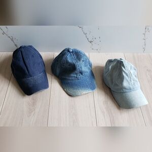 Hat Bundle Womens One Size Blue Denim Casual